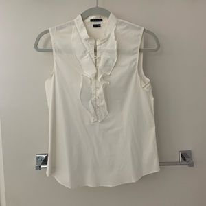 Theory White Sleeveless Blouse